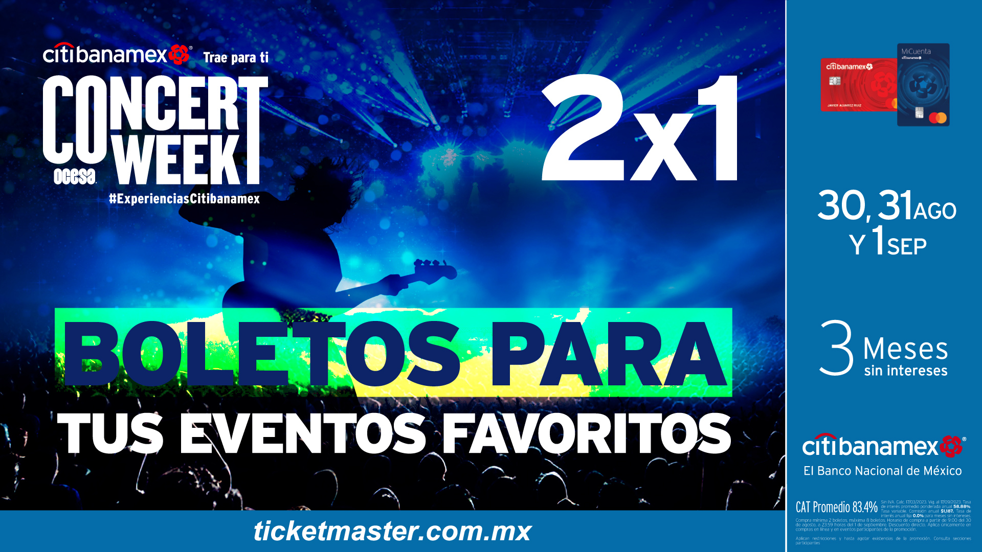 ¡Adquiere tu boleto en preventa con Banamex y no te pierdas de los